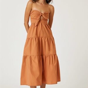 Strapless Orange Dress